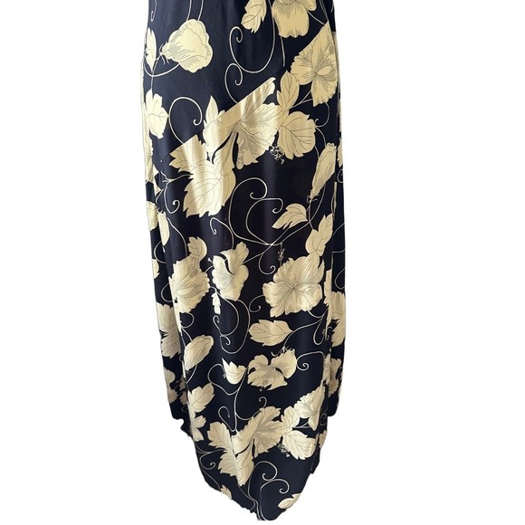 Tommy Bahama Black and Yellow Floral Maxi Dress Woman Size 8 - Picture 5 of 11